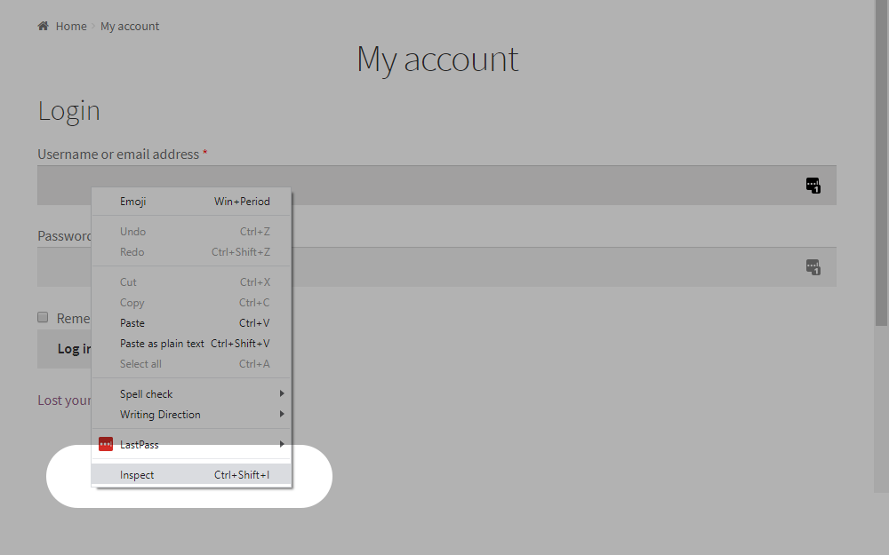 3.3 Now, why not find the locator for the username field? Click in the username field and right-click. From…