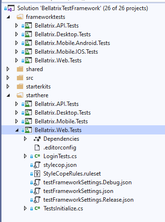 1.4. Under the starthere folder find the project your prefer: web, mobile, desktop, API
